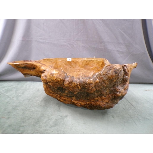 1342 - OLIVE WOOD CARVED ROOT BOWL