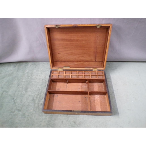 1352 - MAHOGANY ARTIST BOX - 33cms W