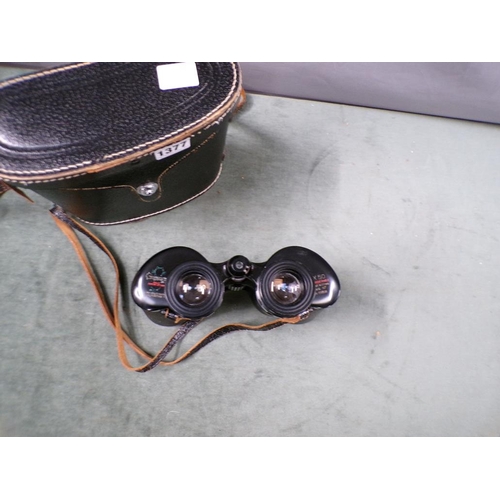 1377 - PAIR OF 7 x 50 EXTRA WIDE ANGLE BINOCULARS IN LEATHER CASE