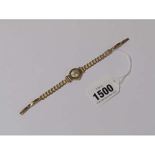 1500 - 9CT GOLD LADIES ROTARY WATCH, TOTAL 11.1g