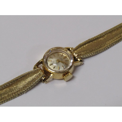 1501 - 18CT GOLD CASED LADIES GERRARD PERREGAUX WATCH WITH A 14CT GOLD STRAP, TOTAL 19.1g