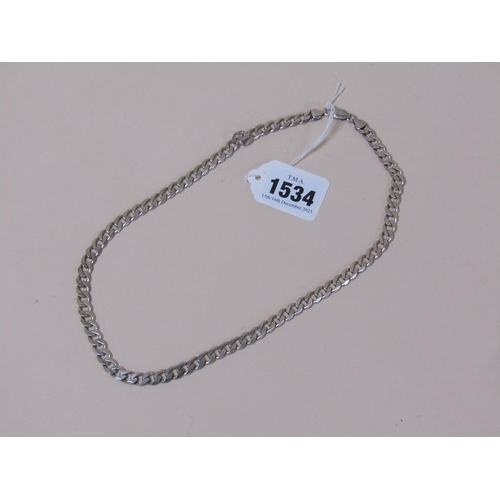 1534 - SILVER CURB CHAIN NECKLACE, 42g