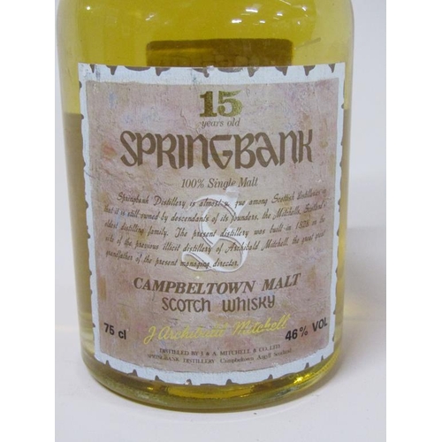 1547 - SPRINGBANK 15 YEAR OLD SINGLE MALT WHISKY, J ARCHIBALD MITCHELL 75cls