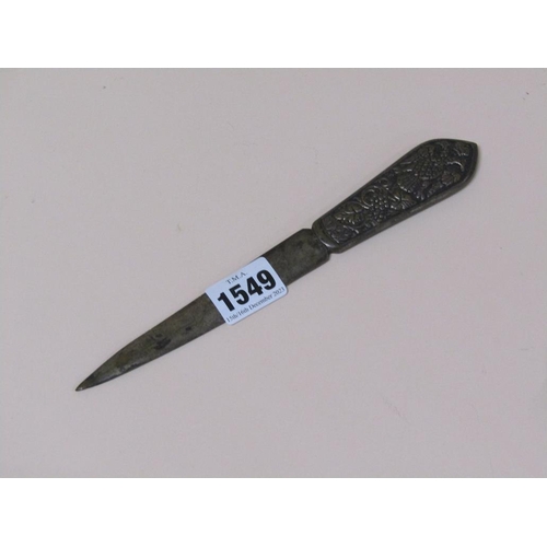 1549 - AUSTRIAN WHITE METAL LETTER OPENER