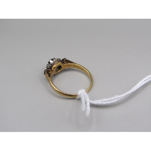 1579 - 18ct GOLD DIAMOND SET RING SIZE J