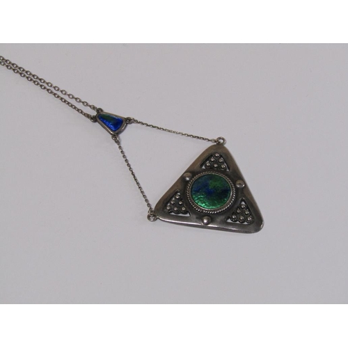 1606 - CHARLES HORNER SILVER AND ENAMEL PENDANT NECKLACE, CHESTER 1908