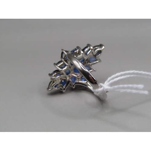 1630 - SILVER SAPPHIRE RING - SIZE L 1/2