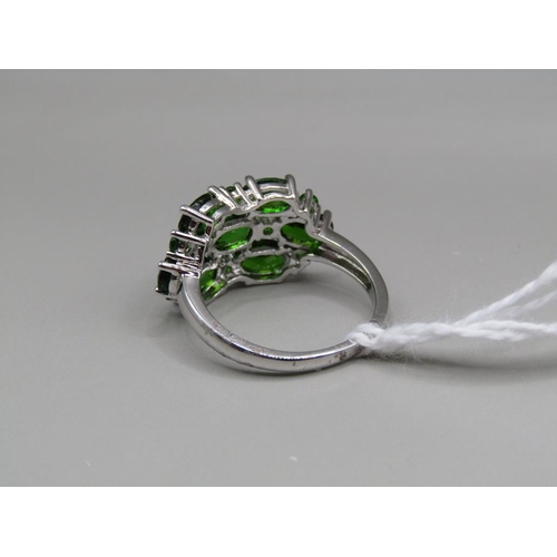 1635 - SILVER CHROME DIOPSIDE RING - SIZE N