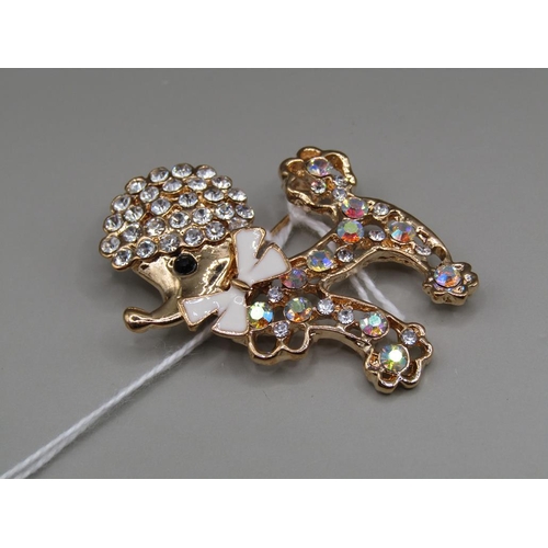 1654 - CRYSTAL POODLE BROOCH