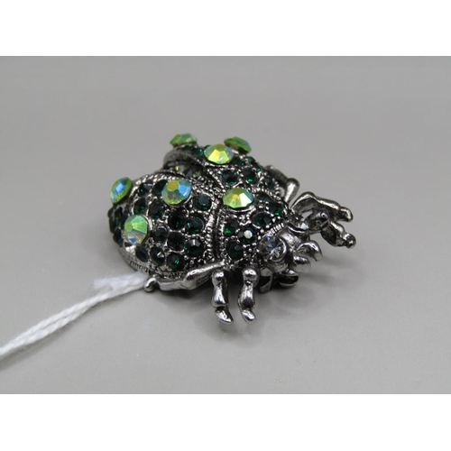 1656 - CRYSTAL LADYBUG BROOCH