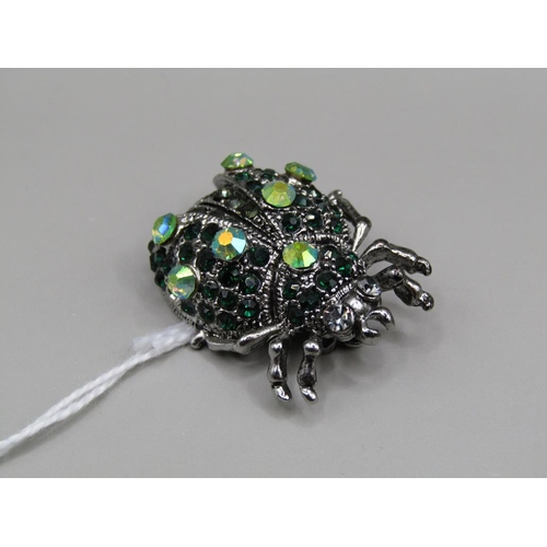 1656 - CRYSTAL LADYBUG BROOCH