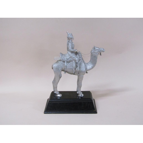 1727 - WHITE METAL INDIAN SOLDIER FIGURE ON CAMEL