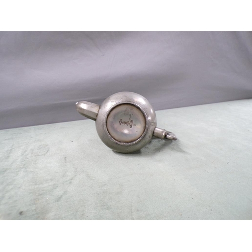 1429 - PEWTER TEAPOT, 17CM H