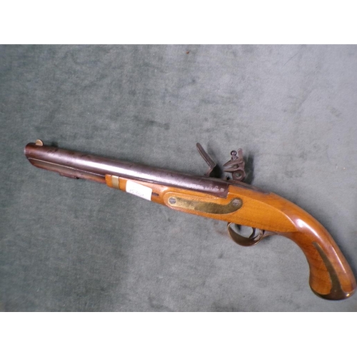 1439 - REPLICA HARPERS FERRY FLINTLOCK PISTOL, 41CM L