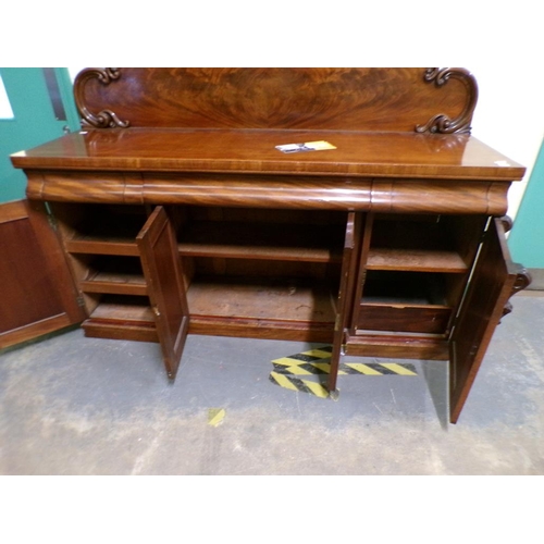 1902 - VICTORIAN FLAME MAHOGANY SIDEBOARD 184cms W