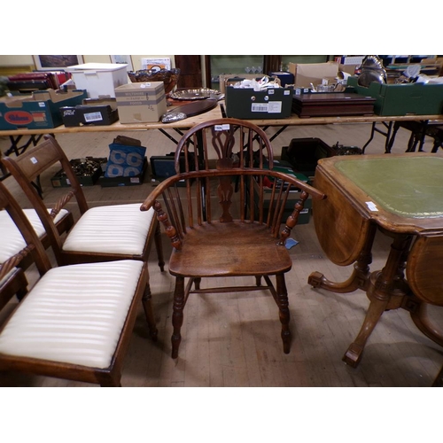 1926 - EARLY 19c FRUITWOOD BOWBACK CHAIR (IN NEED OF RESTORATION), 35cm h