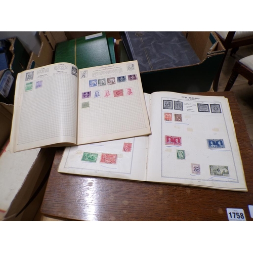 1757 - TWO STAMP ALBUMS AND CONTENTS