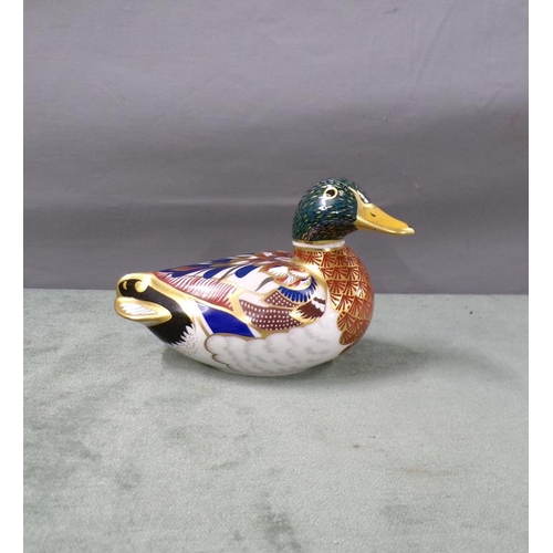 1780A - CROWN DERBY DUCK PAPERWEIGHT - 9cms H