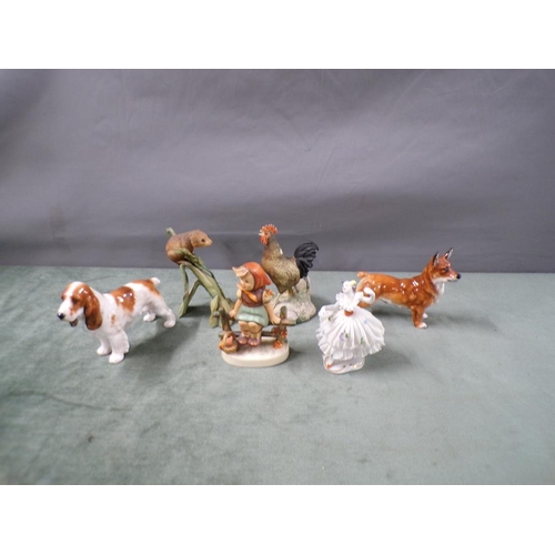 1796 - ANIMAL ORNAMENTS AND PORCELAIN TO INC. DOULTON SPANIEL 10cms H