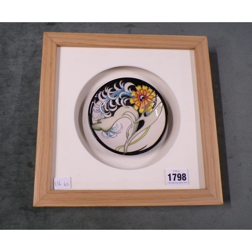 1798 - MOORCROFT LILY PLUME COASTER - F/G (COASTER 12cms DIA)