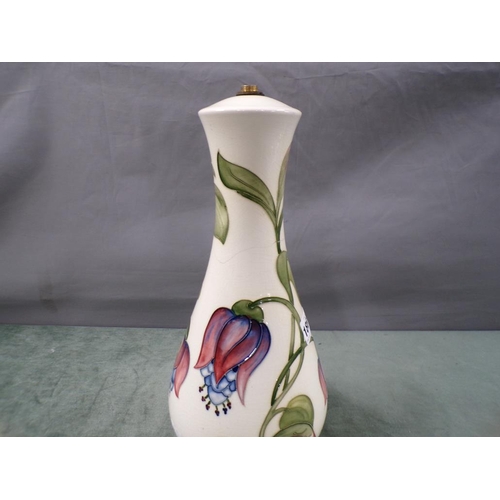 1869 - MOORCROFT FUSCHIA LAMP BASE 34cms H