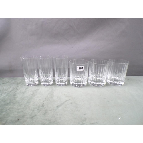 1894 - COLLECTION OF BACCARAT CRYSTAL TUMBLER GLASSES - LARGEST 14.5CM H