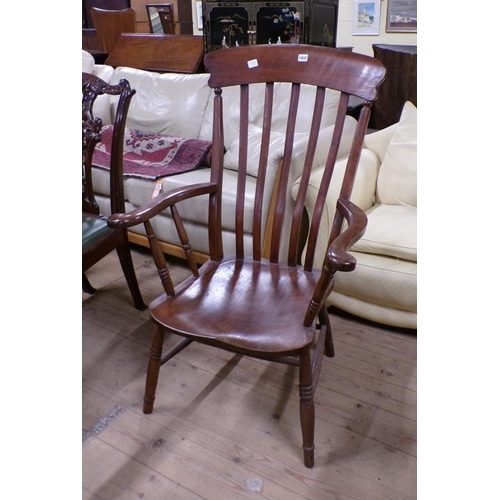 1932 - LATE 19c OAK COMB BACK ARMCHAIR