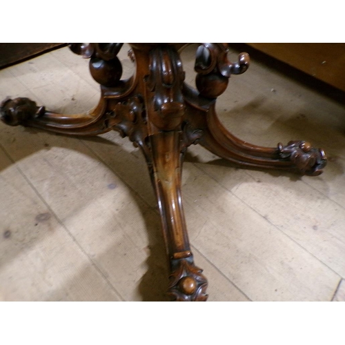 1946 - VICTORIAN BURR WALNUT FOLDING TEA TABLE, 92CM W