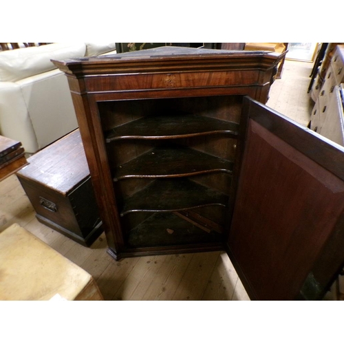 1949 - 19C INLAID MAHOGANY HANGING CORNER CABINET