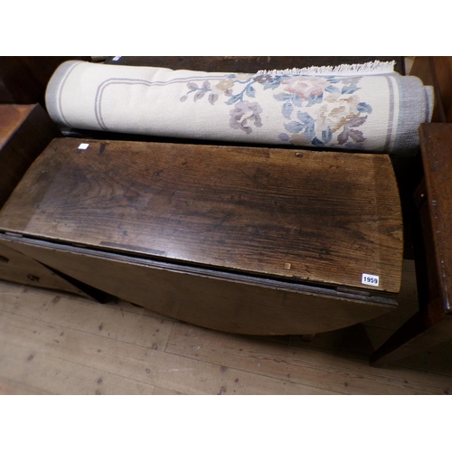 1959 - 18C OAK DROPLEAF GATELEG DINING TABLE, 112CM W