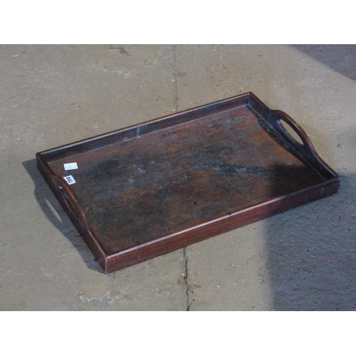 704 - TWO HANDLED WOODEN TRAY