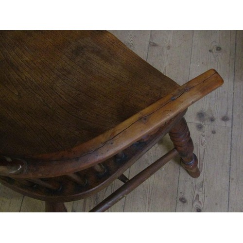 1926 - EARLY 19c FRUITWOOD BOWBACK CHAIR (IN NEED OF RESTORATION), 35cm h