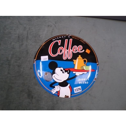 1376 - REPRODUCTION MICKEY MOUSE ENAMEL SIGN