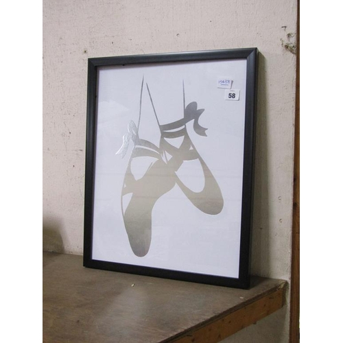 58 - FRAMED PRINT - BALLERINAS POINTS