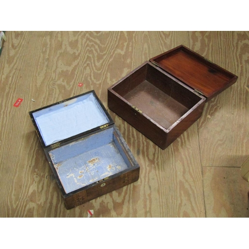 109 - TWO ANTIQUE BOXES  TO INCL TUNBRIDGEWARE