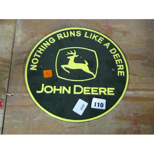 110 - REPRO CAST IRON JOHN DEERE SIGN