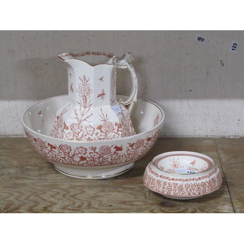 114 - VICTORIAN TRANSFER PRINTED WASH BOWL, JUG, SOAP DISH