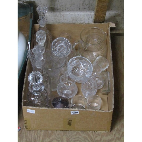 129 - CRYSTAL GLASSWARE AND DECANTERS