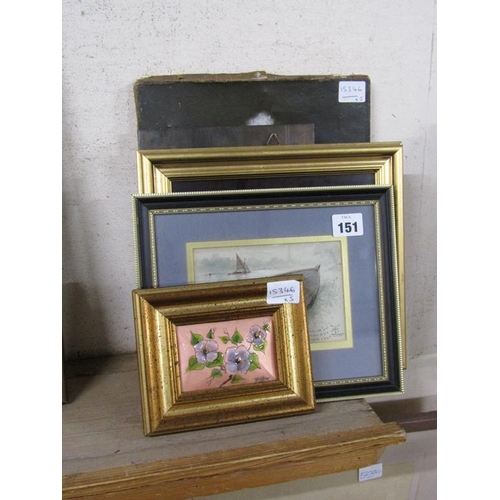 151 - COLLECTION OF FRAMED PICTURES AND PRINTS TO INCL ABSTRACT PRINT, VICTORIAN PORTRAIT OIL