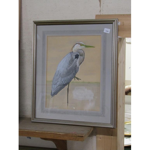 156 - NATURE PRINTS; PASTEL OF HERON