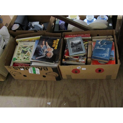 174 - TWO BOXES OF MIXED BOOKS