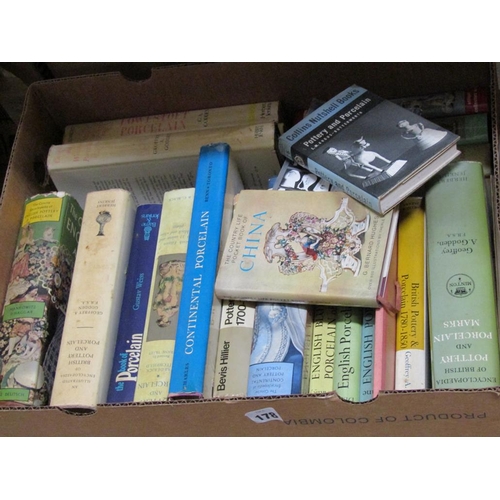 178 - BOX OF PORCELAIN AND CHINA BOOKS TO INCL ENCYCLOPEDIA