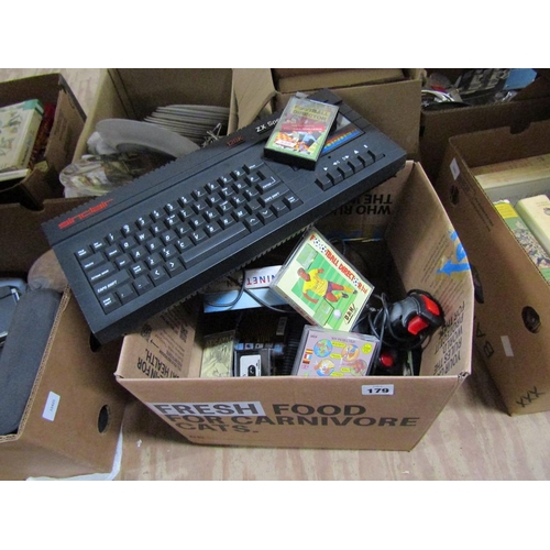 179 - SINCLAIR ZX SPECTRUM COMPUTER WITH ACCESSORIES AND GAMES