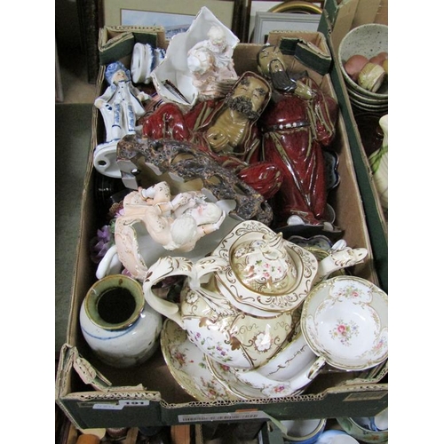 191 - BOX OF PORCELAIN AND CHINA TO INCL CONTINENTAL AND ORIENTAL FIGRUES ETC