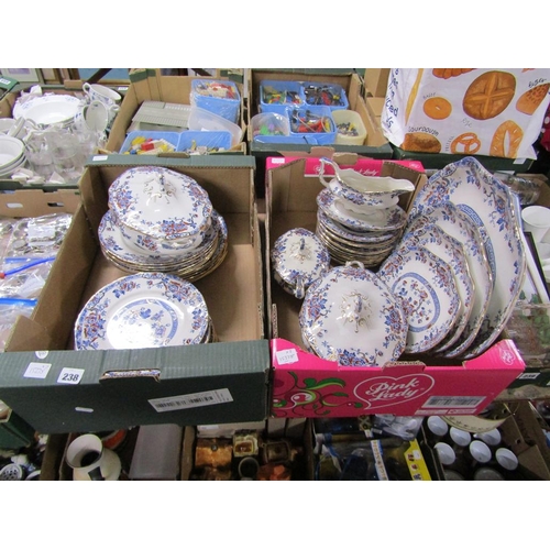 238 - TWO BOXES OF LATE VICTORIAN TRANSFER PRINTED TABLEWARES