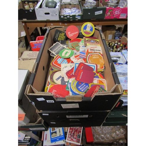 272 - THREE BOXES OF BEER MATS