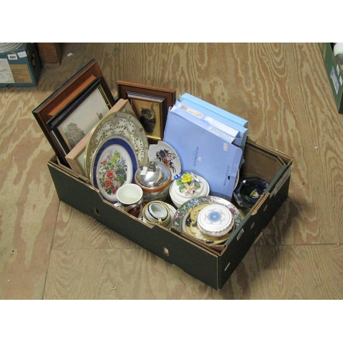 290 - BOX OF MIXED CERAMICS TO INCL COLLECTORS PLATES