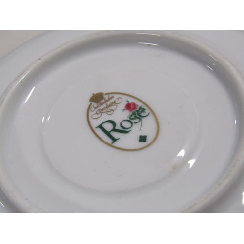 292 - BOX OF TEA AND TABLEWARES - ROSE PATTERN