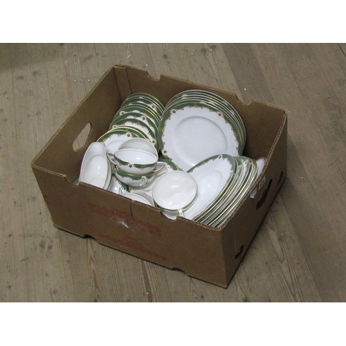 328 - TWO BOXES OF MIXED CERAMICS TO INCL PART DERBY SERVICE, POOLE POTTERY VASE