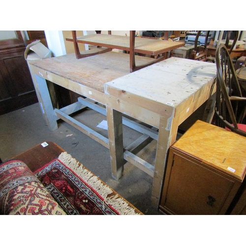 517 - LARGE PINE WORK BENCH